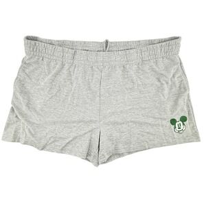 Disney Mickey Mouse‎ Lounge Shorts Light Gray Women XL Embroidered Green Mickey